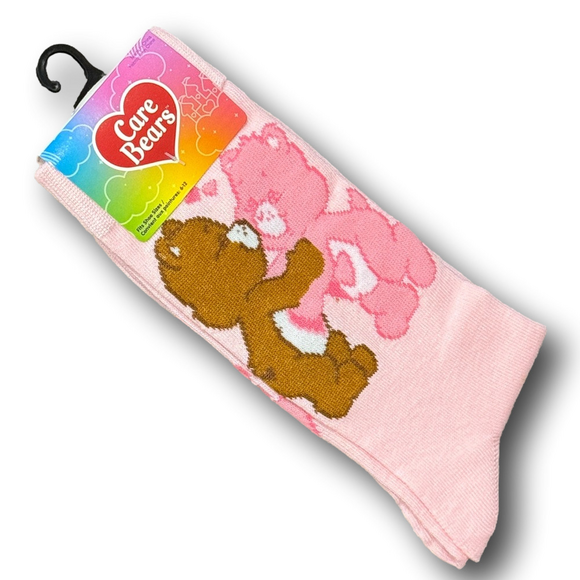 3/$20 Care Bears Love-A-Lot Bear & Tenderheart Bear Funny Crew Socks - NWT - Picture 2 of 2